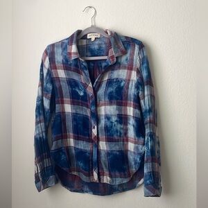 Cloth & Stone plaid flannel button up shirt, size Small